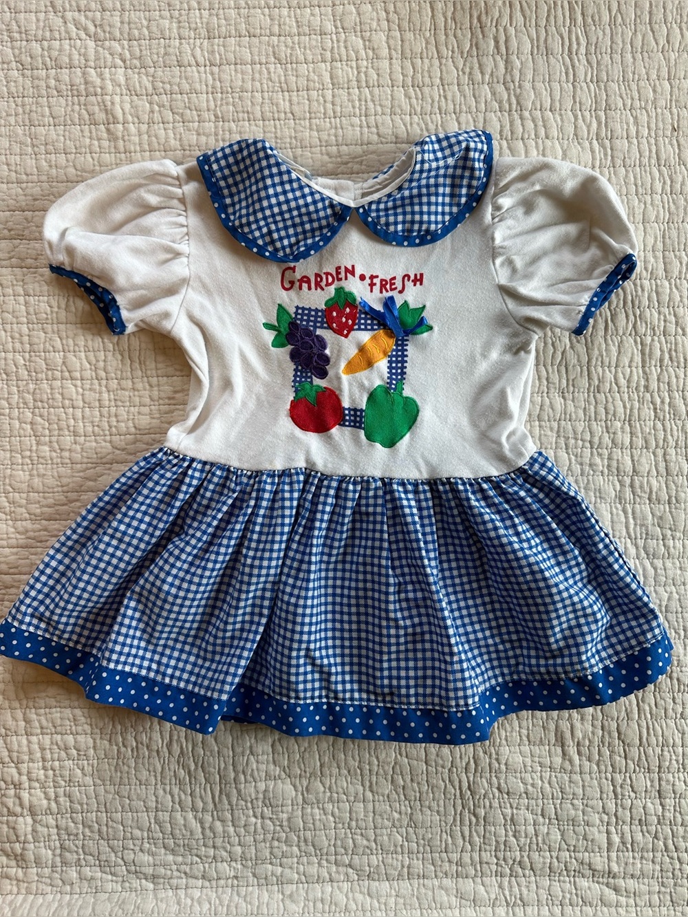 Vintage little precious gingham dress collared 579